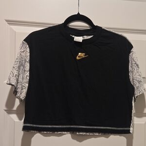 Nike Black and White Paisley Sleeve Tee